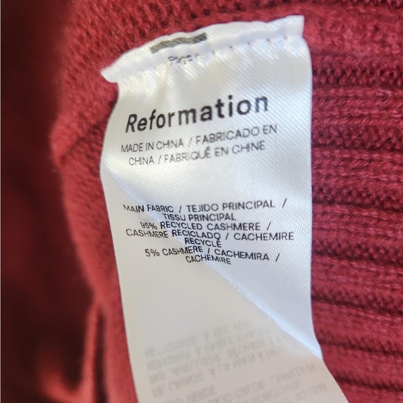 Reformation Rich Red V-Neck Sweater - Picture 8 of 8